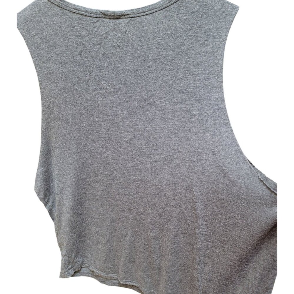 Haute Hippie Gray Lace Skull Graphic Sleeveless Tank Top Made In USA 100% Modal - Picture 3 of 6